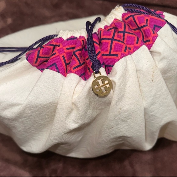 Tory Burch open dome ivory satchel.